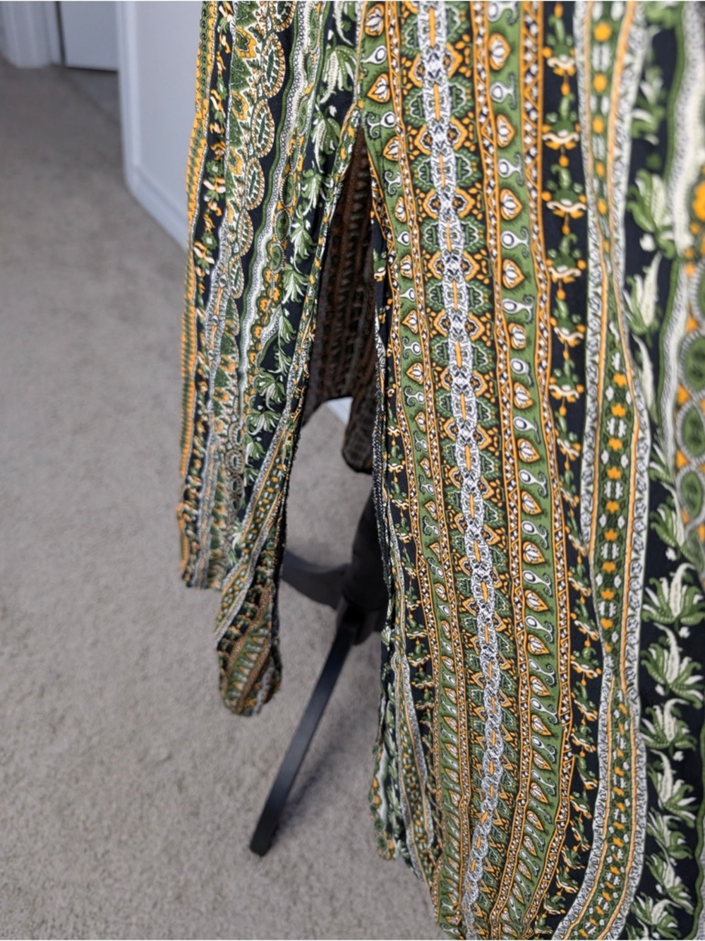 Bohemian Halter Maxi Dress in Green and Gold - Picture 3 of 3